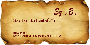 Szele Balambér névjegykártya